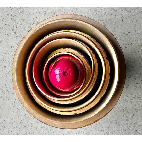 Hand-Painted Russian Matryoshka Nesting Dolls Set Of Five 6.5” tall Gift - Picture 9 of 15